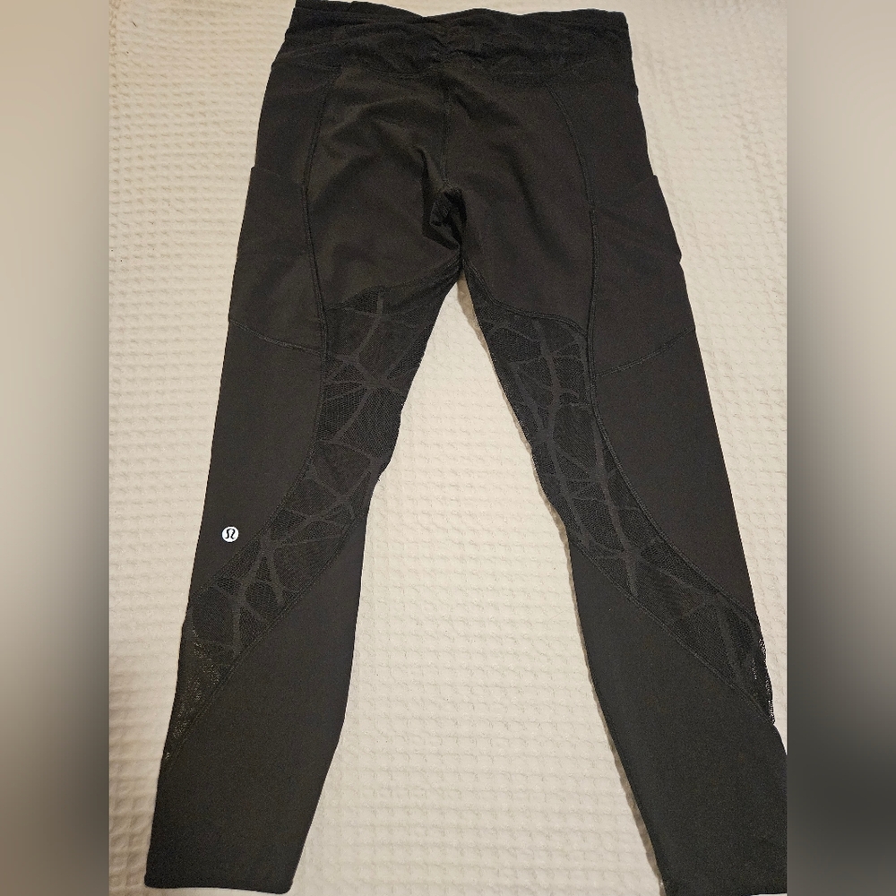 lululemon athletica Black Mesh Panel Leggings